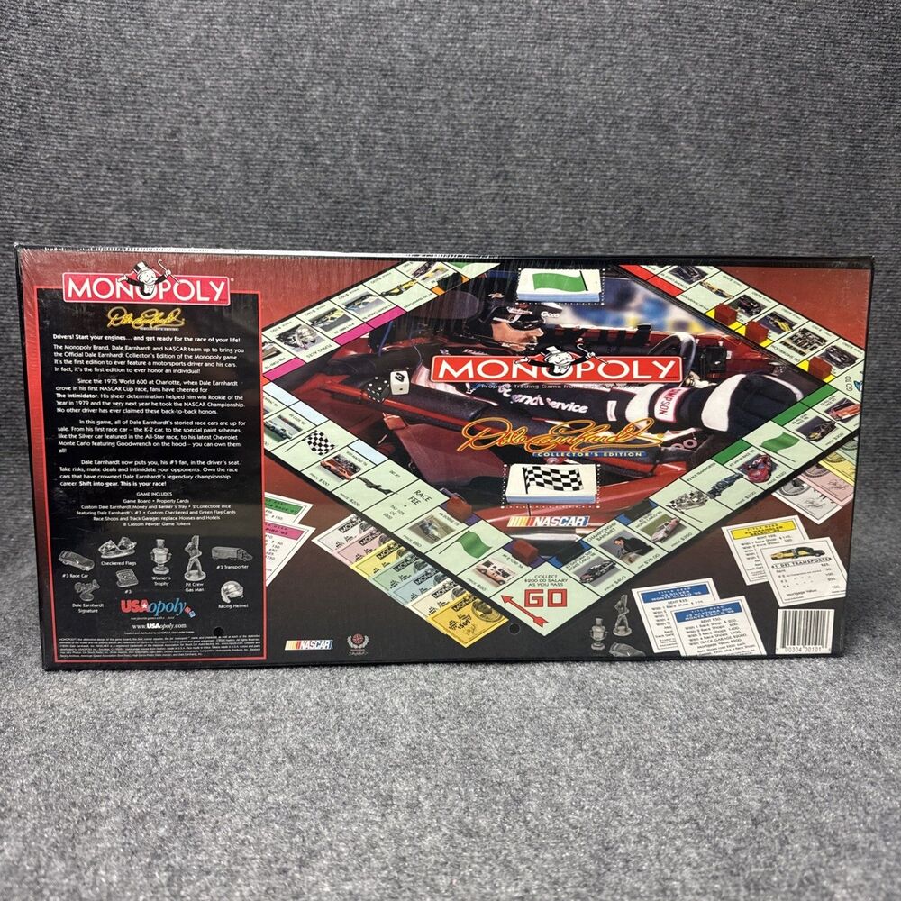 Monopoly Nascar Dale Earnhardt 2000 Collector’s Edition Board Game - New Sealed - Picture 2 of 6
